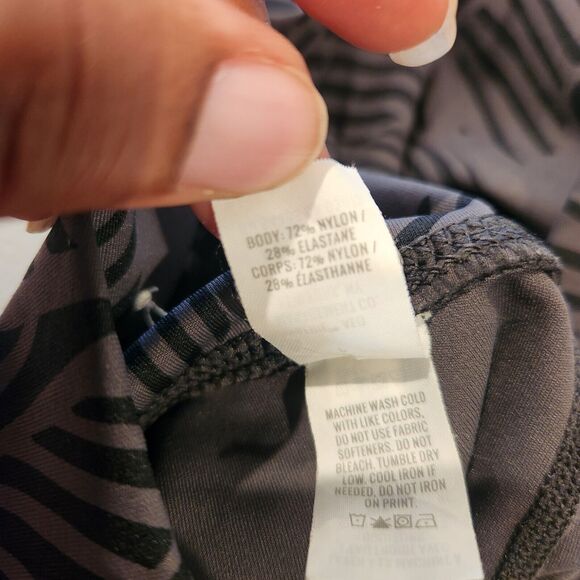 Aerie Womens Dark Gray High Waisted 7/8 Palm Leaves Leggings Size Small Tropical - Picture 9 of 14